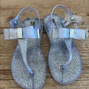 Michael Kors girls clear glitter bow sandals